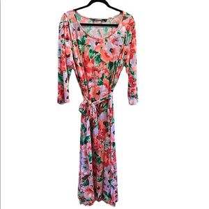 Nina Leonard Women’s dress tiger lily multi floral miracle Matt jers…